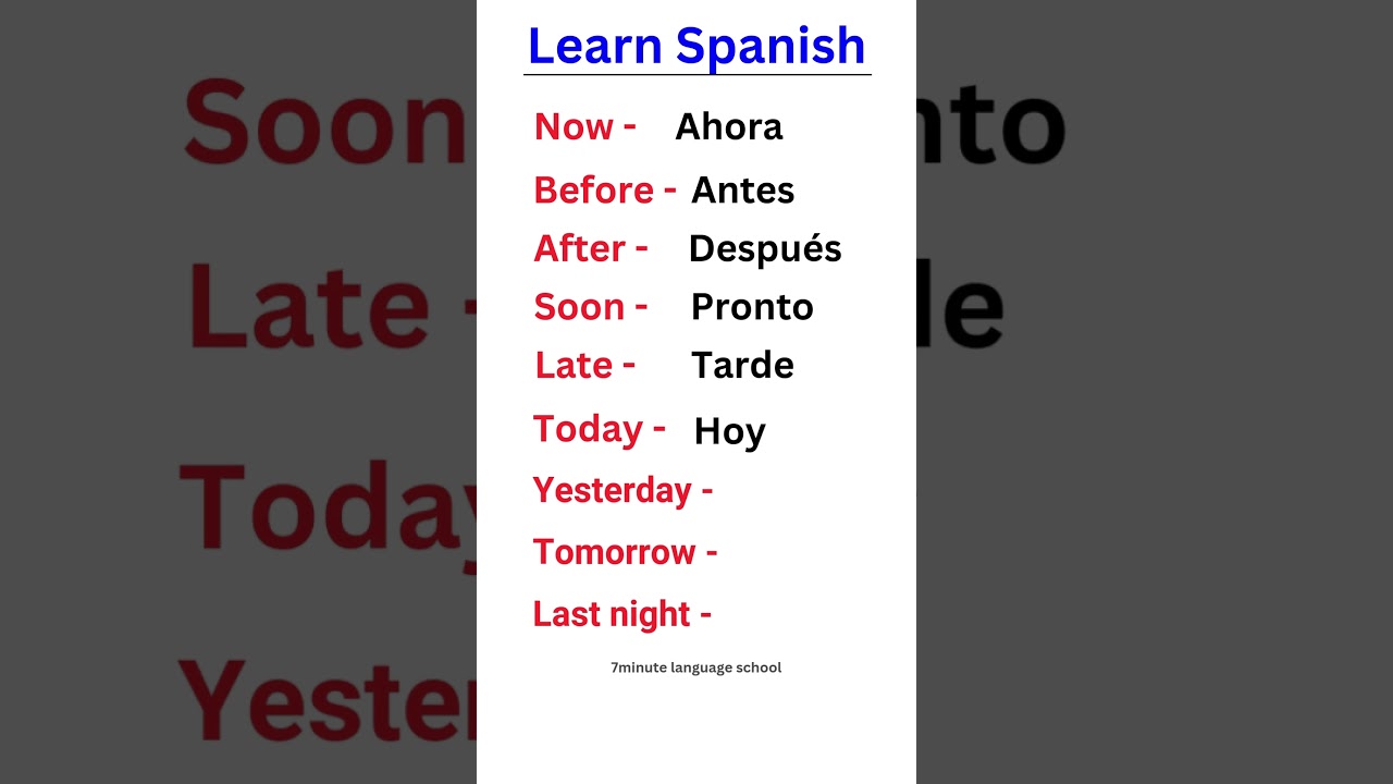 Spanish Adverbs of Time #learnspanish