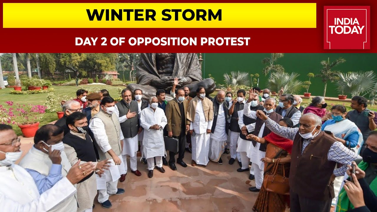 Parliament Winter Session: Day 2 Of Opposition Protest Against Suspension Of 12 MPs