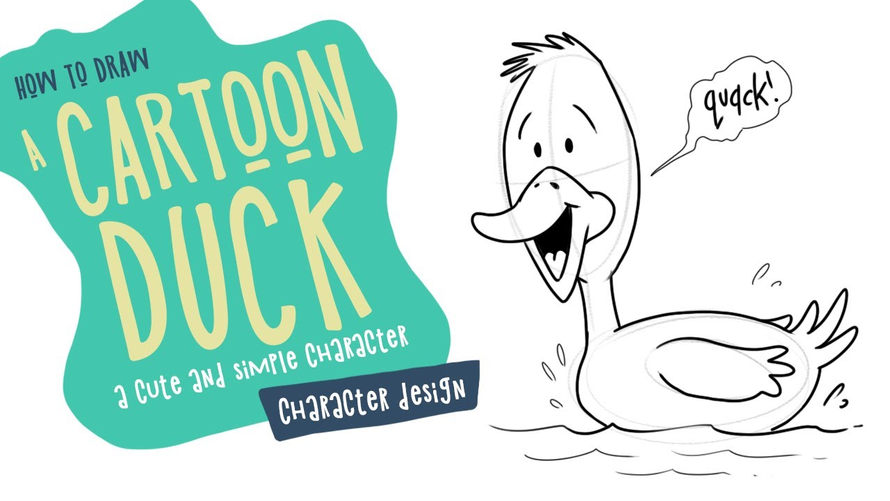 How To Draw A Cartoon Duck