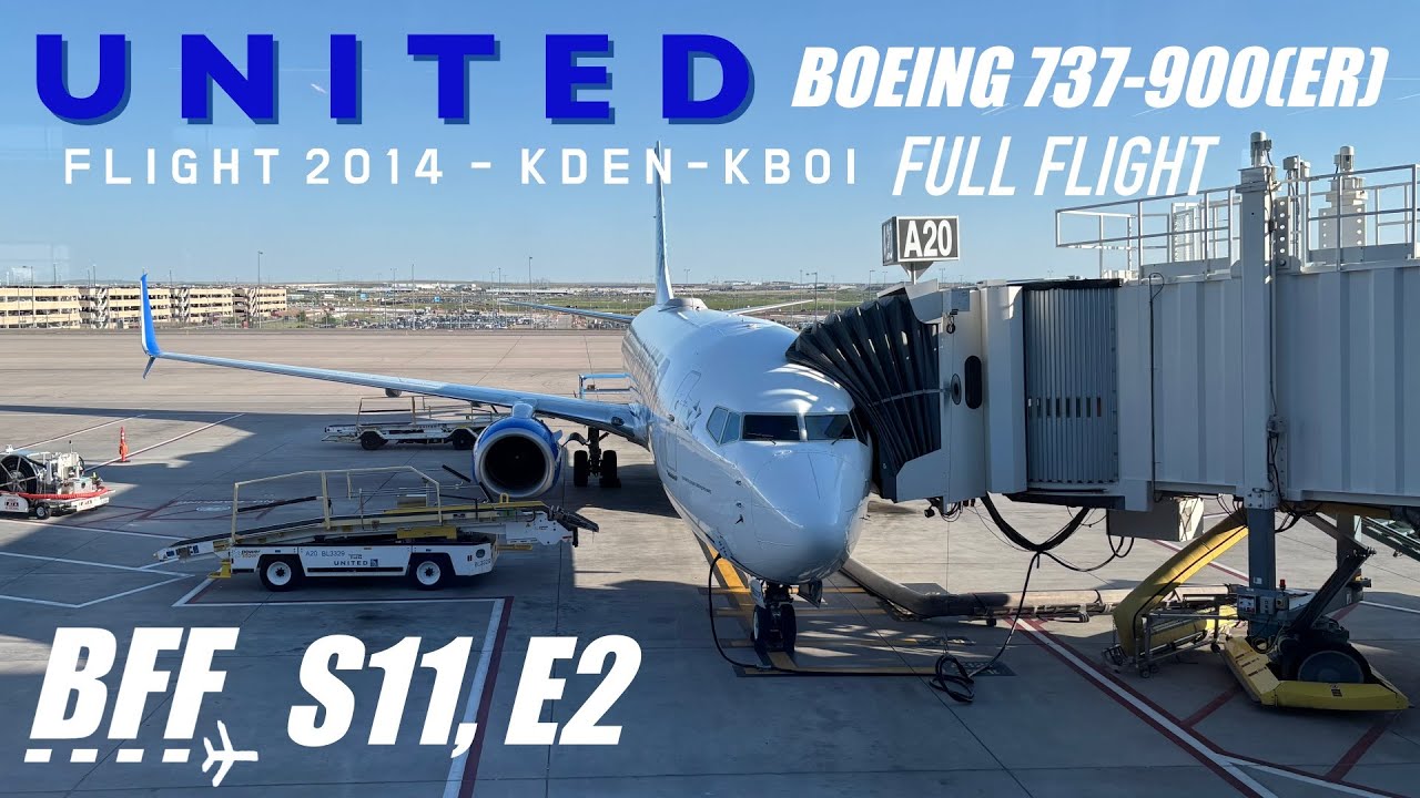 [HD] United 737-900(ER) | N61882 | UA2014 | Denver to Boise Full Flight | BFF S11, E2