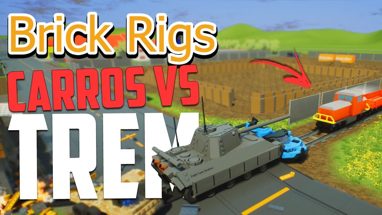Carro de lego contra Trem em alta velocidade no Brick Rigs Multiplayer