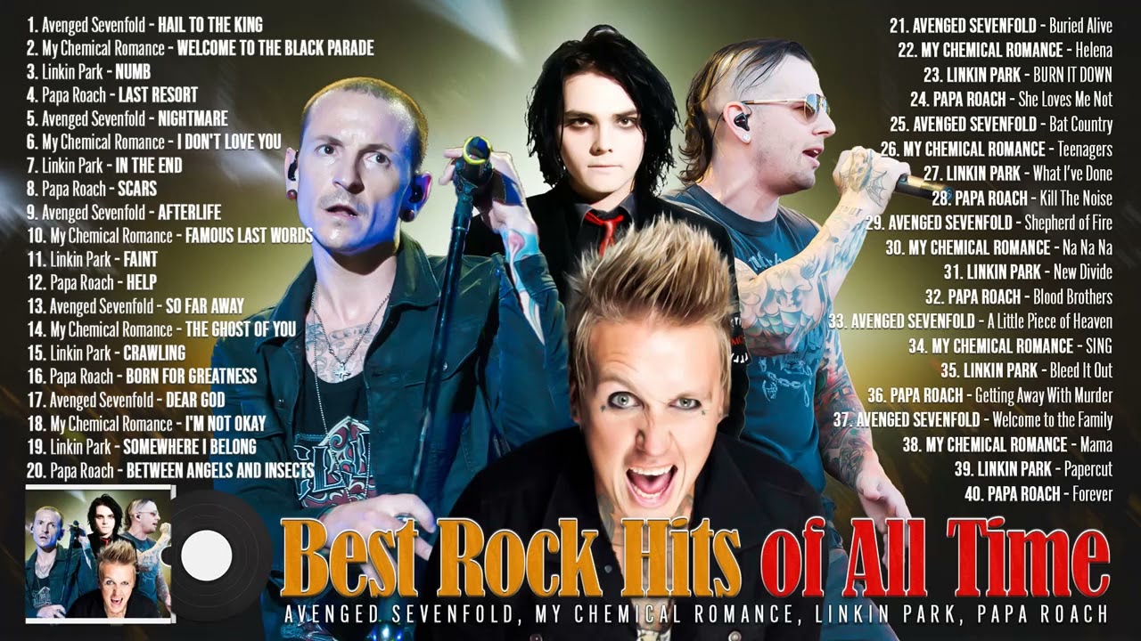 AvengedSevenfold, MyChemicalRomance, LinkinPark, PapaRoach ~ Best Rock Hits of the 2000's Playlist