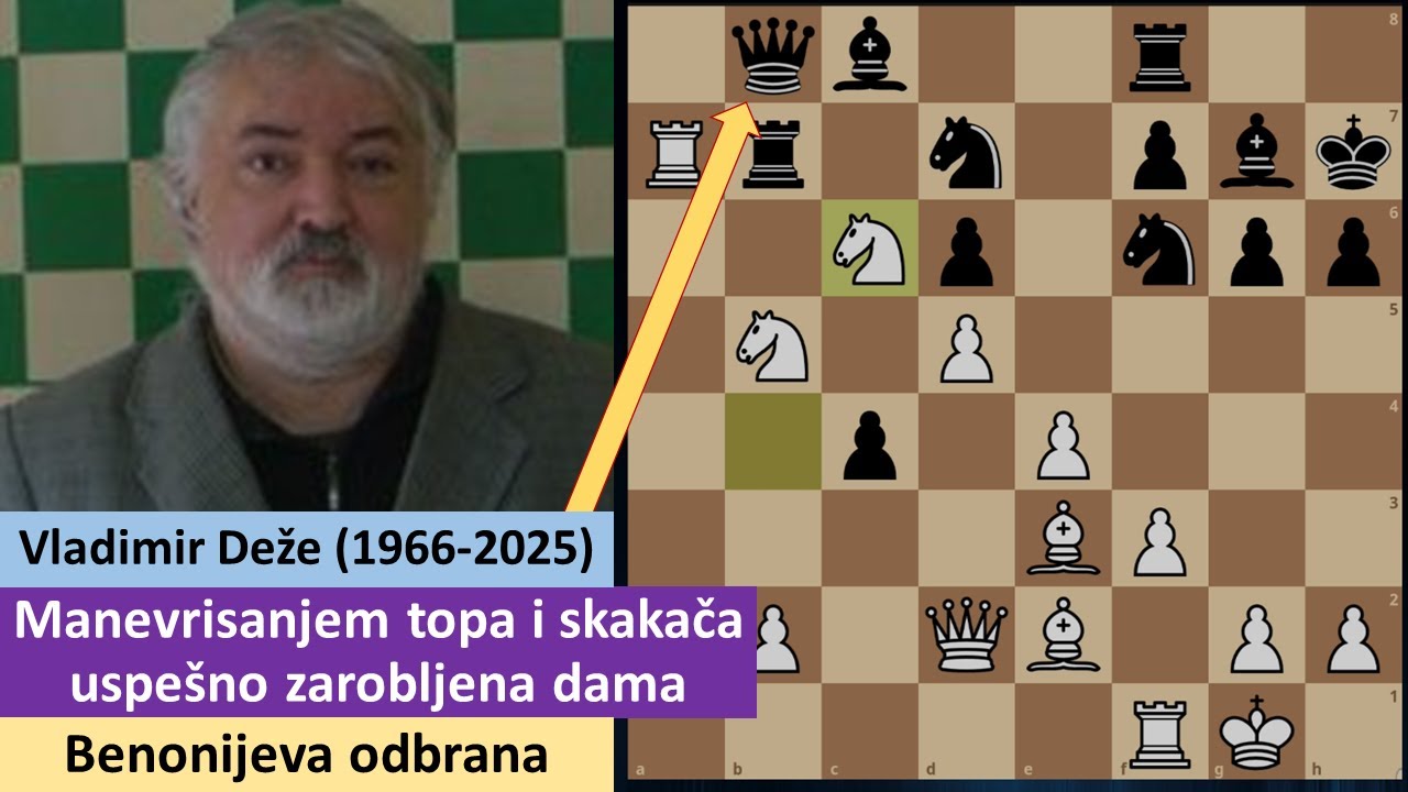 Vladimir Deže u prelepoj minijaturi manevrisanjem konjice i topa zarobio damu - Benonijeva odbrana