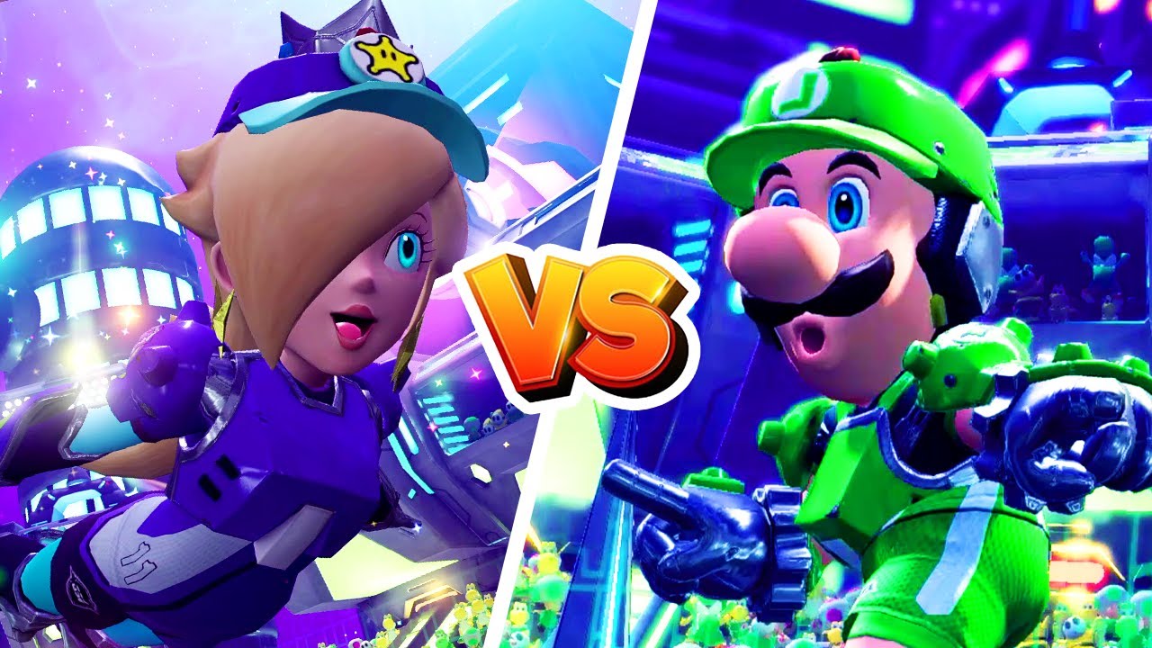 Mario Strikers Battle League - Rosalina Vs Luigi (Hard CPU) Gameplay