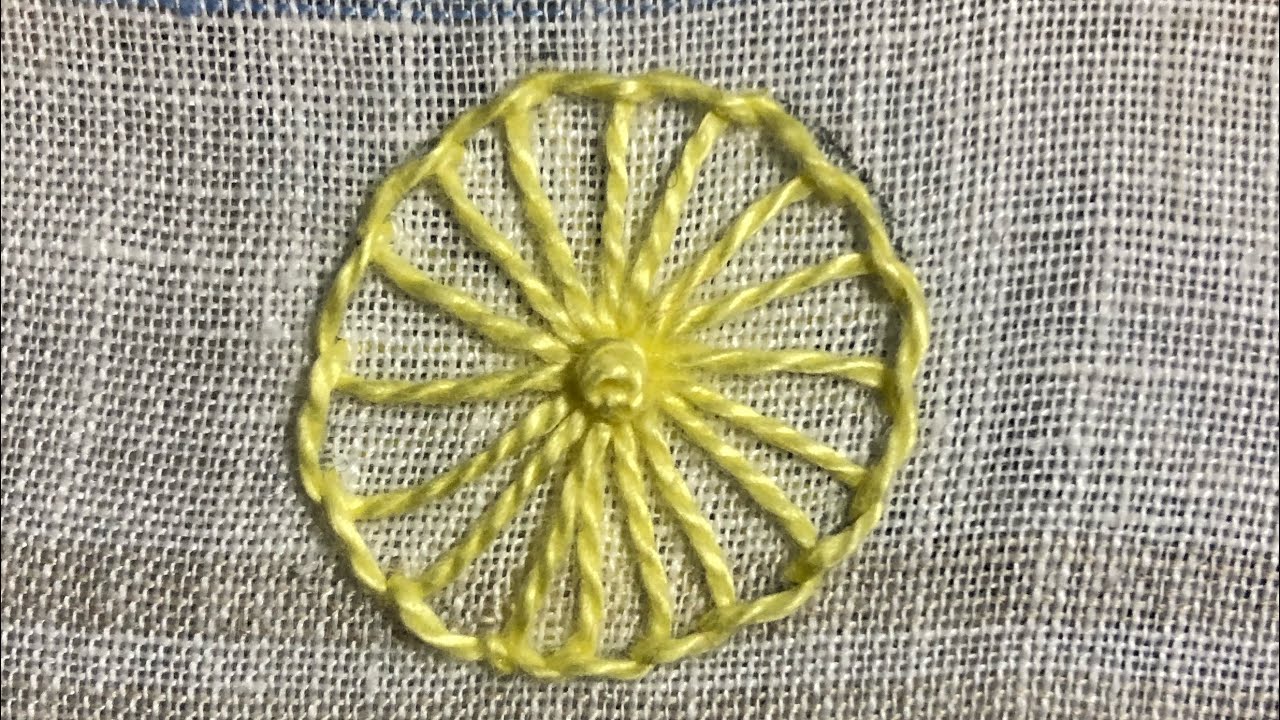 11. Pinwheel blanket stitch - stitch along - fabric dictionary of stitches - slow stitch