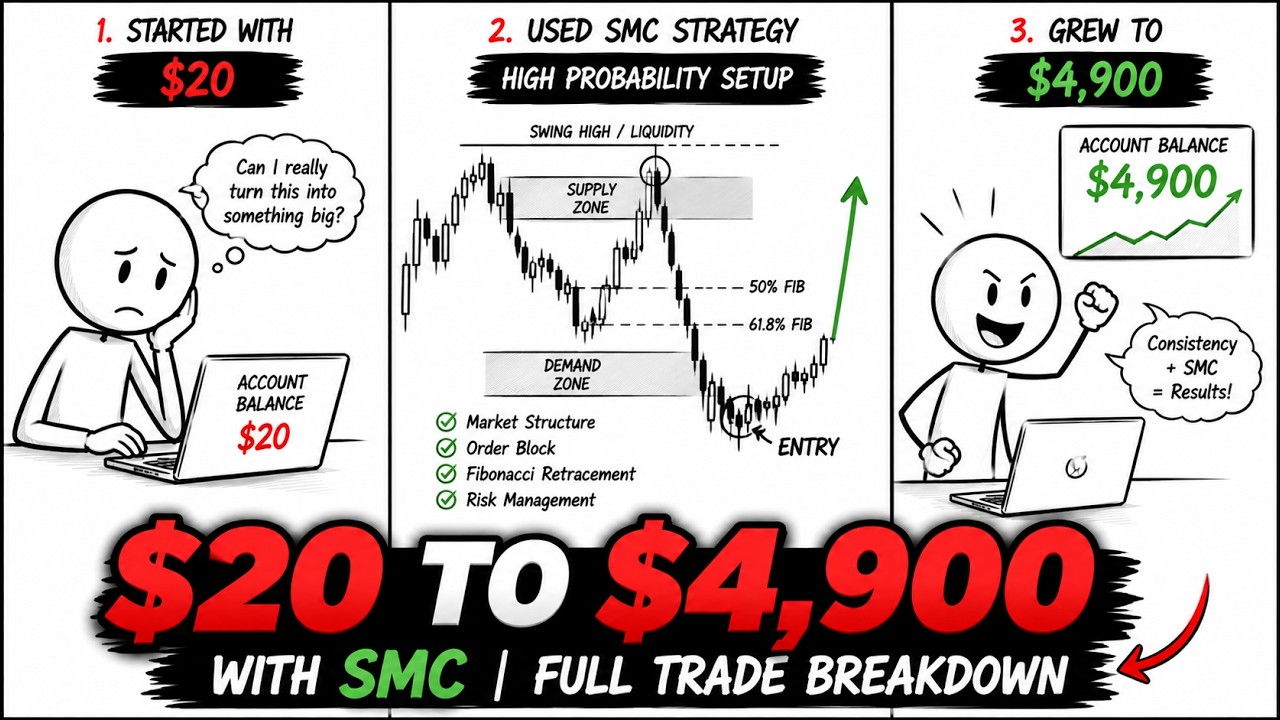 Flipping $20 to $4 900 using SMC Market Structure