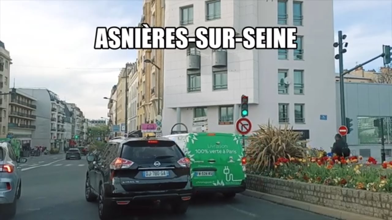Asni&egrave;res-sur-seine - 4K Driving- French region