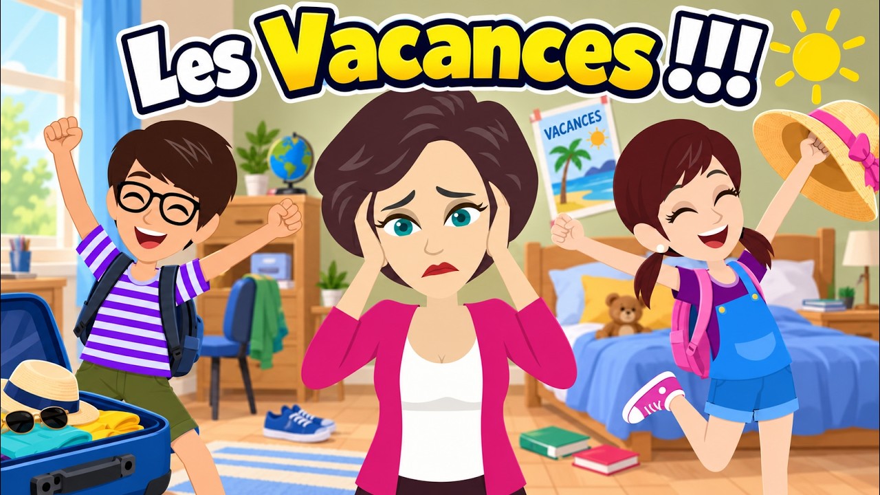 French Story &ndash; Les Vacances | French Conversation for Beginners | DELF A1&ndash;A2 Practice
