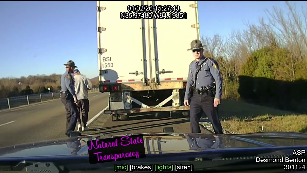 T/T Traffic Stop/Blown Tire I-49 Greenland Arkansas State Police Troop L, Traffic Series Ep. 1832