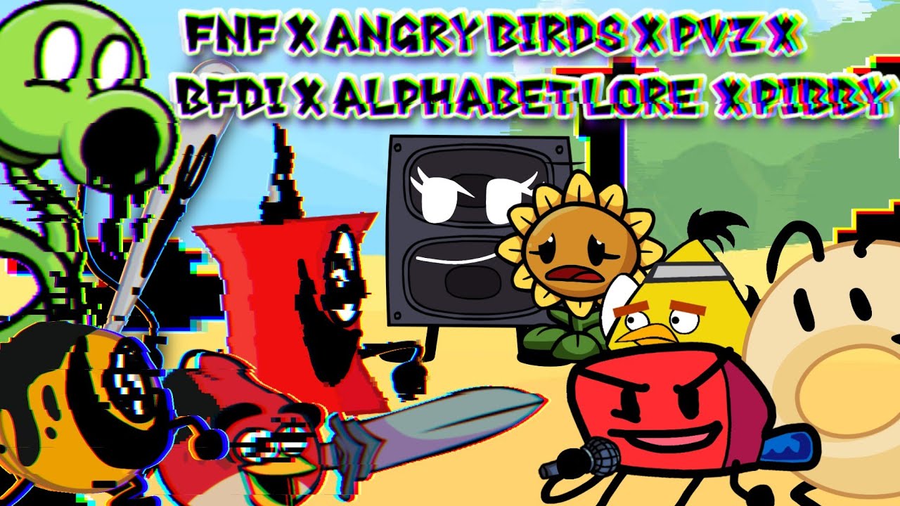 Birdie Botany & Object Letter Corruption Chaos || Vs. Red, Peashooter & W.O.A.H Bunch || Trio On Duo