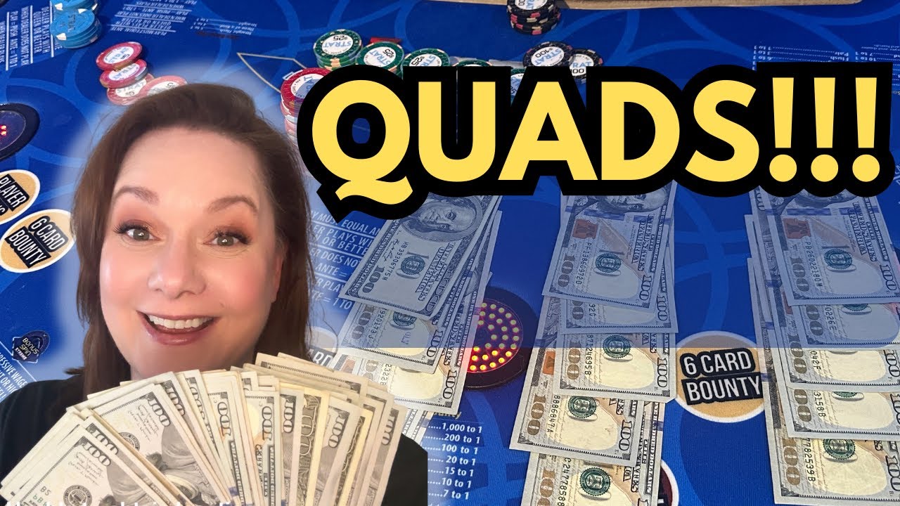 3 CARD POKER in LAS VEGAS! QUADS!!! 🔥🔥