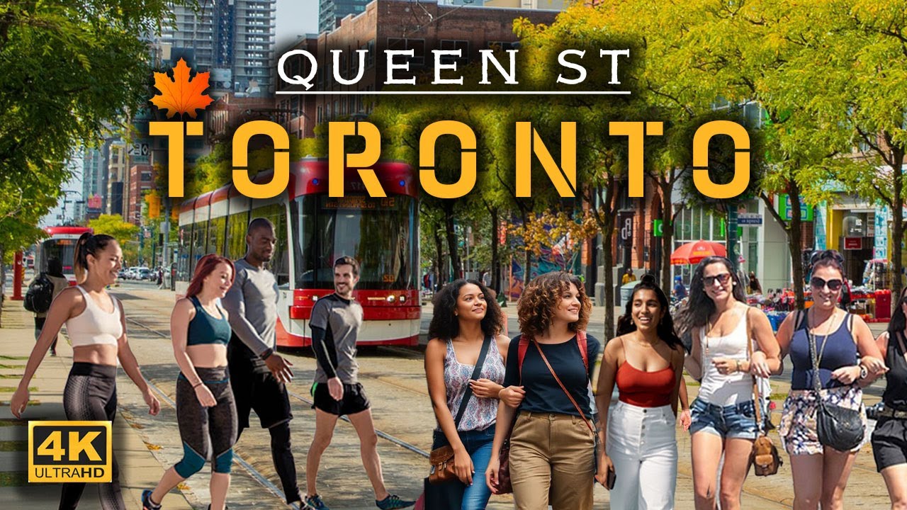 【4K】Walking Toronto's Queen St E on Sunny 28°C Day | 4K Walking Tour 