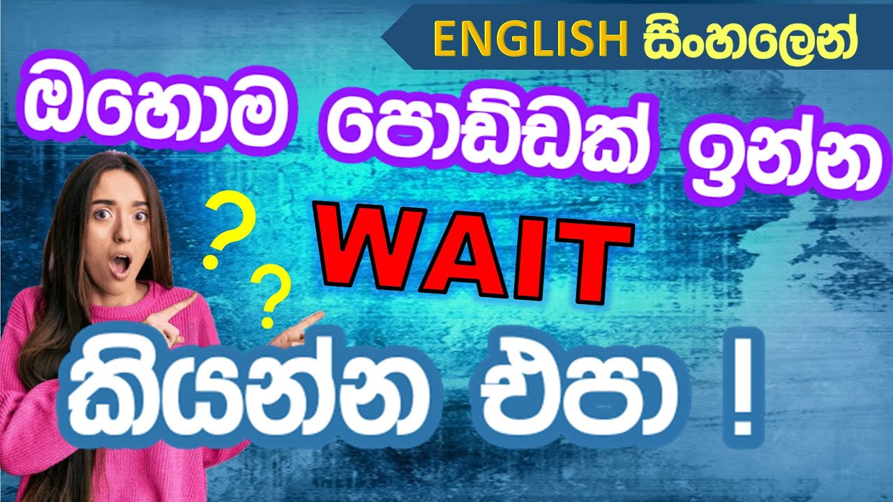 Hold on | Hang on | Just a minute | Spoken English in Sinhala | සුද්දෙක් වගේ ඉංග්‍රීසි කතා පුහුණුව