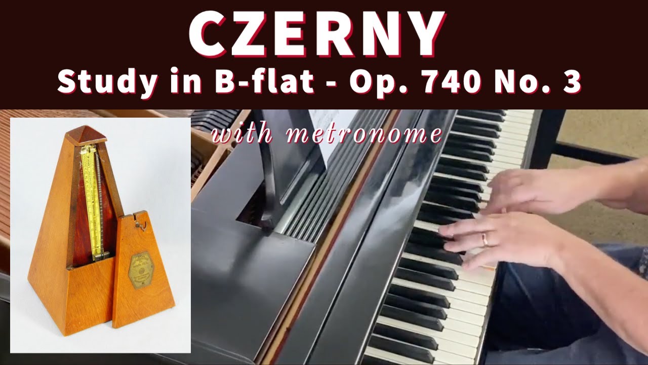 CZERNY: Etude in B-flat (Op. 740, No. 4) -- played at 42 bpm with metronome
