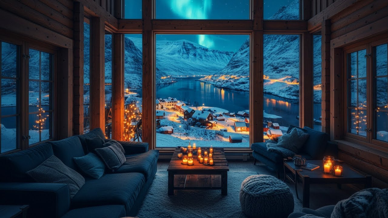 Aurora Borealis Northern Lights Relaxation in Snow