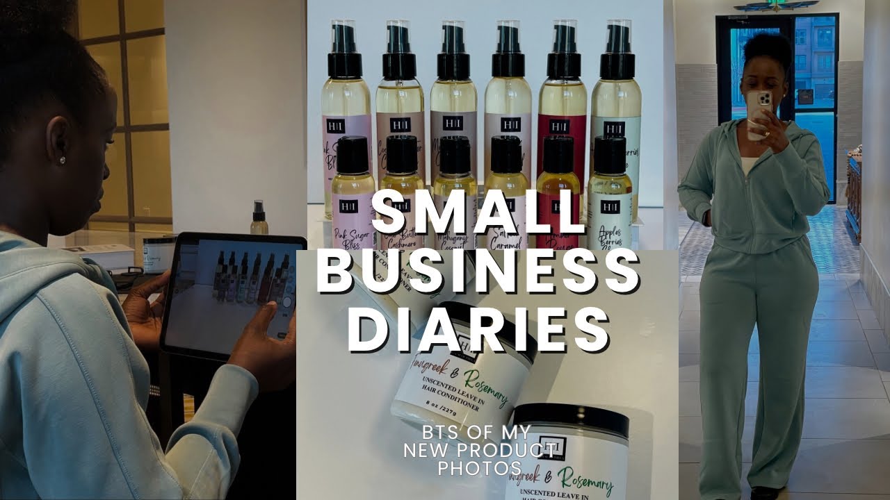 Small Business Vlog | Making Leave-In Conditioner, Redesigning Labels & Product Photoshoot