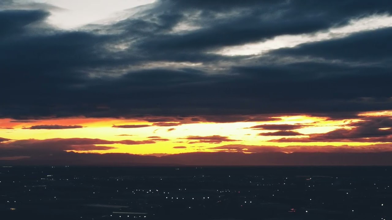 DJI Mini 4K sunset over Thessaloniki.