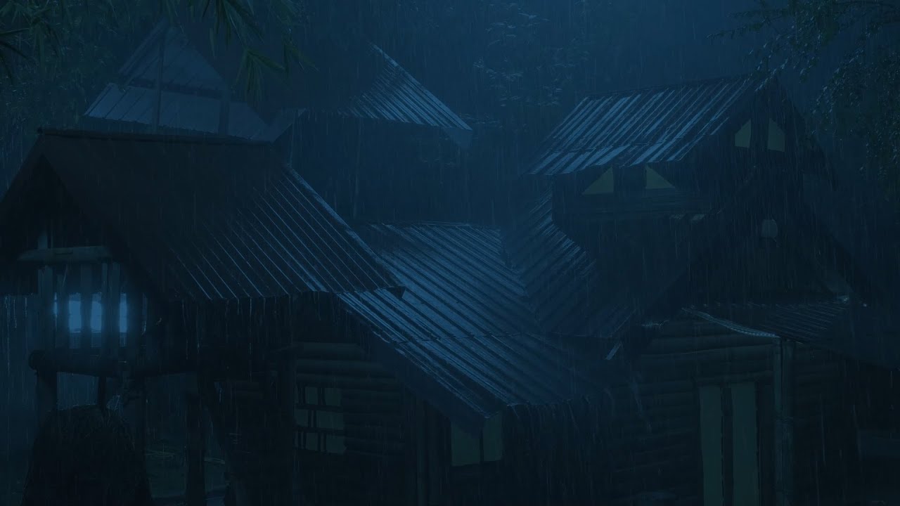 Fall Asleep Instantly with Heavy Rain on a Farm Tent Roof at Night