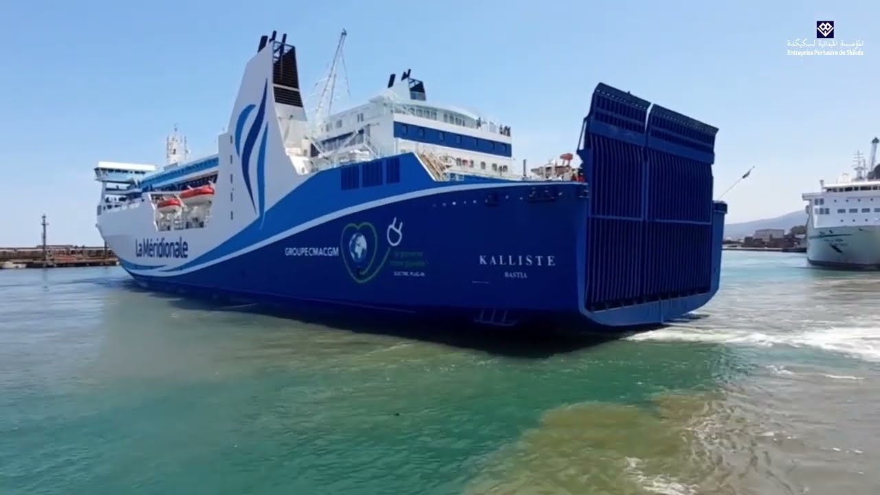 وصول ومغادرة باخرة  kalliste bastia   التابعة لشركة نقل المسافرين CORSICA LINEA الى ميناء سكيكدة