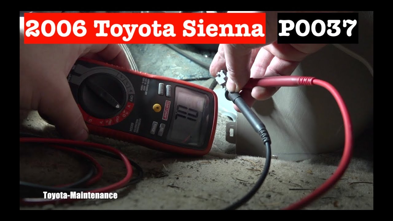 Toyota Sienna P0037 O2 Sensor Heater Circuit Low Bank1 Sensor2
