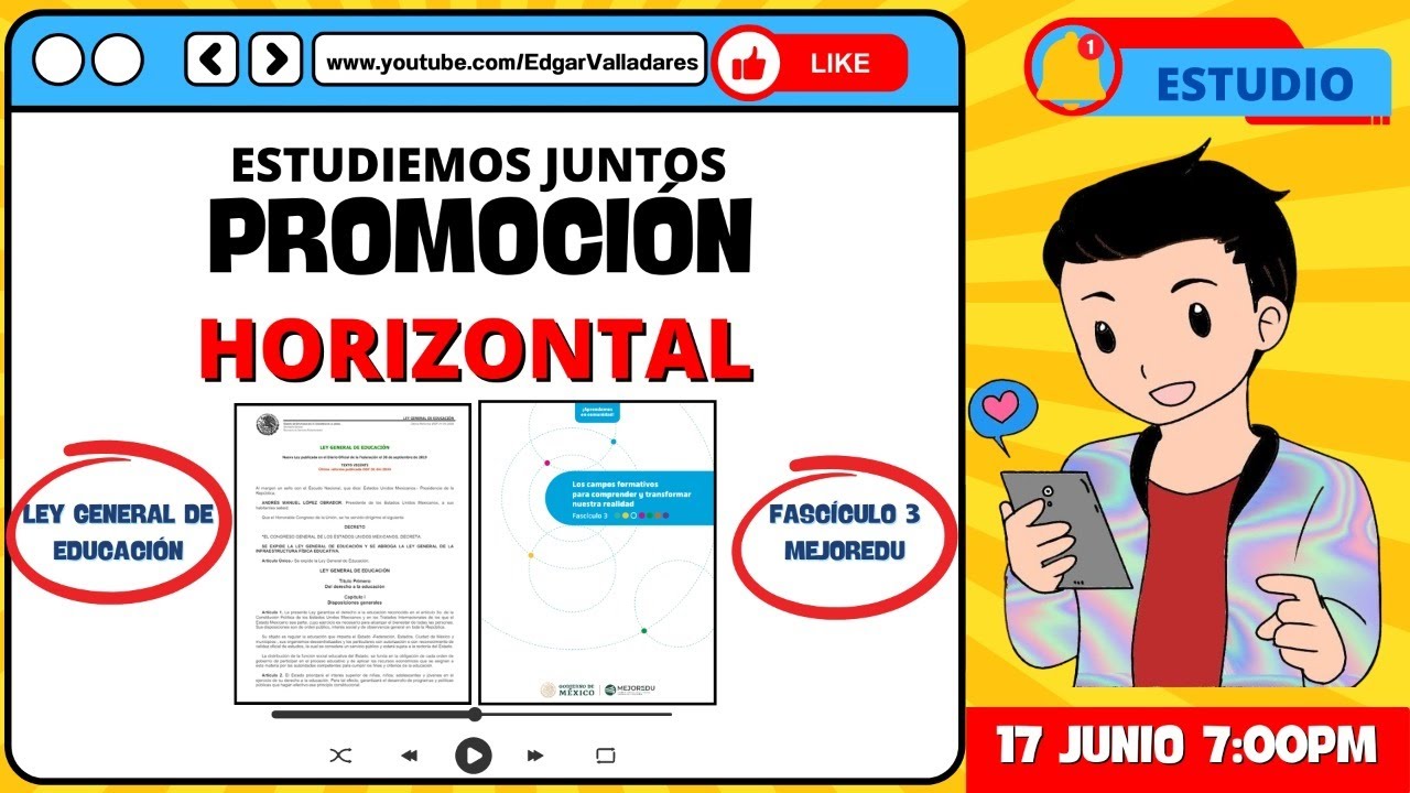 SESIÓN 3 DE ESTUDIO PROMOCIÓN HORIZONTAL | LEY GENERAL DE EDUCACIÓN  Y FASCÍCULO 3 MEJOREDU