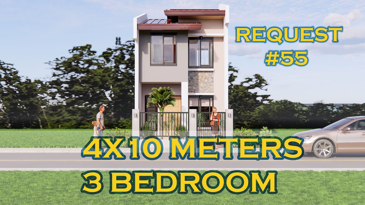 4X10 METERS TWO STOREY 3 BEDROOM HOUSE DESIGN (REQUEST #55)