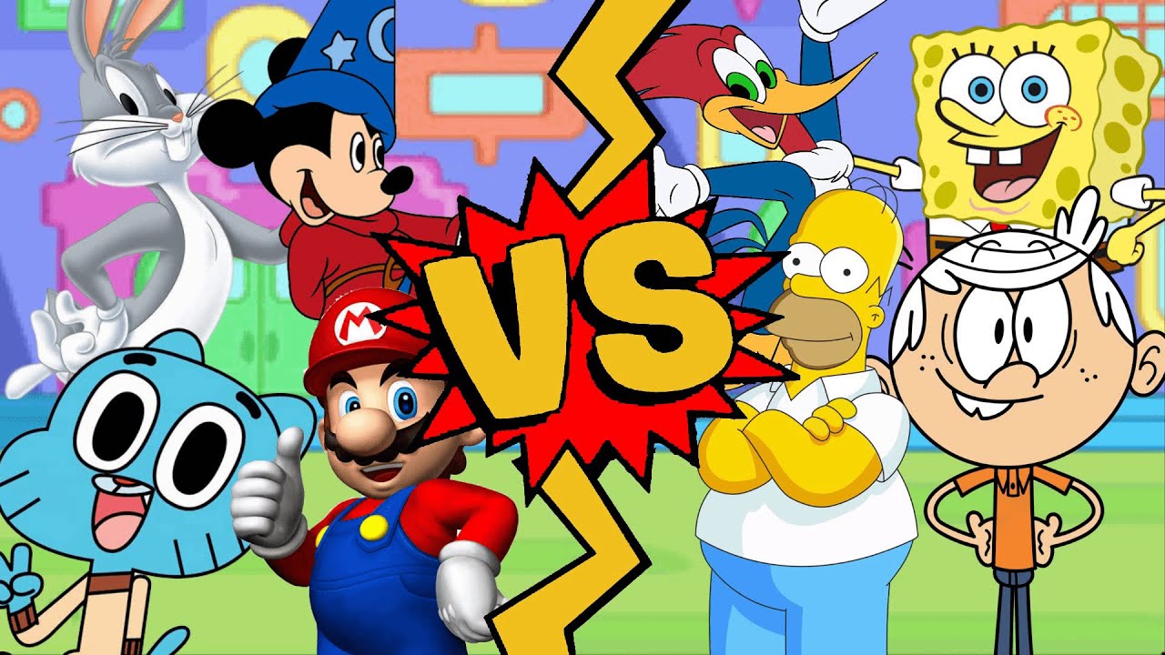 M.U.G.E.N. Battles | Mario/Bugs/Mickey/Gumball vs Homer/SpongeBob/Lincoln Loud/Woody Woodpecker
