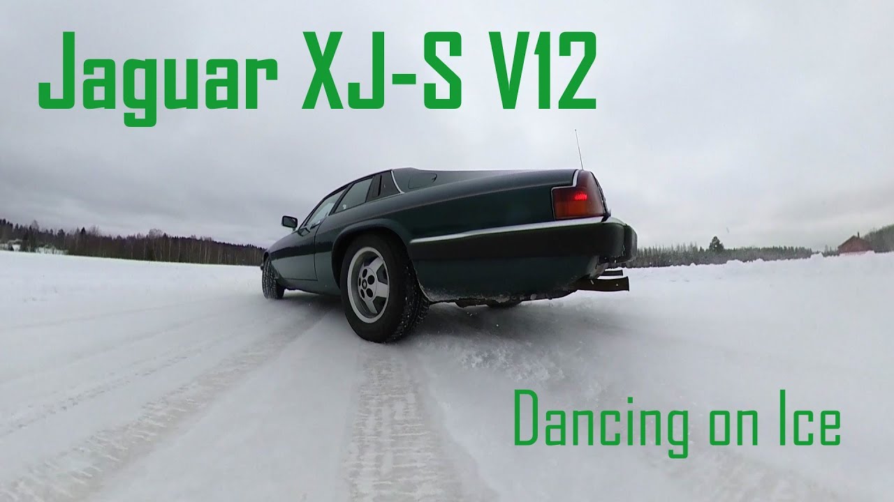 Jaguar XJS V12 drifting on ice track