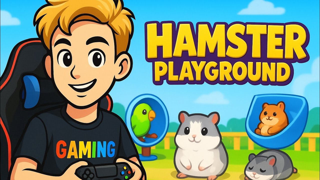 Hamster playground-urocze chomiki tory przeszkód i mnóstwo zabawy i kolorowy świat małych futrzaków