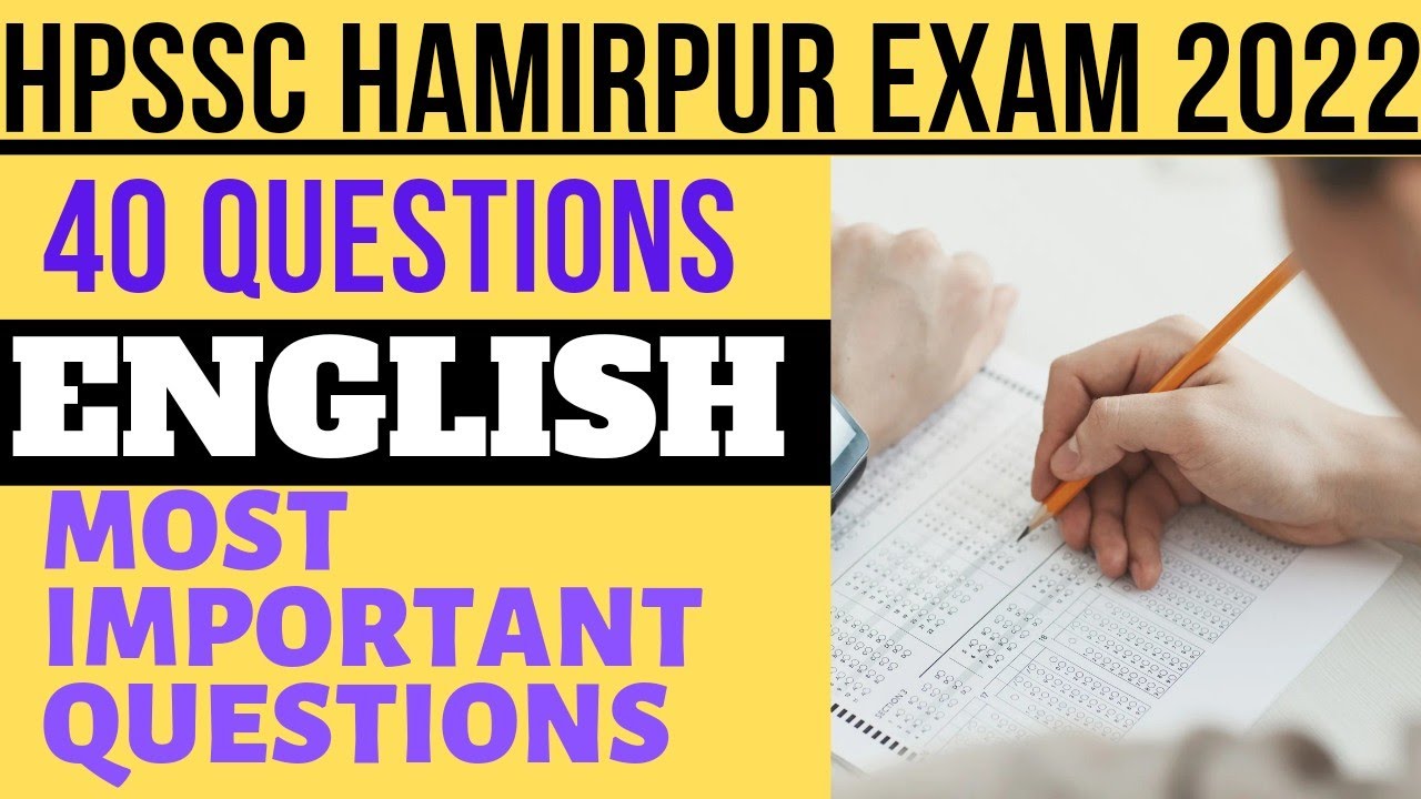 HPSSC ENGLISH MOST IMPORTANT QUESTIONS||HPSSC ENGLISH MCQ