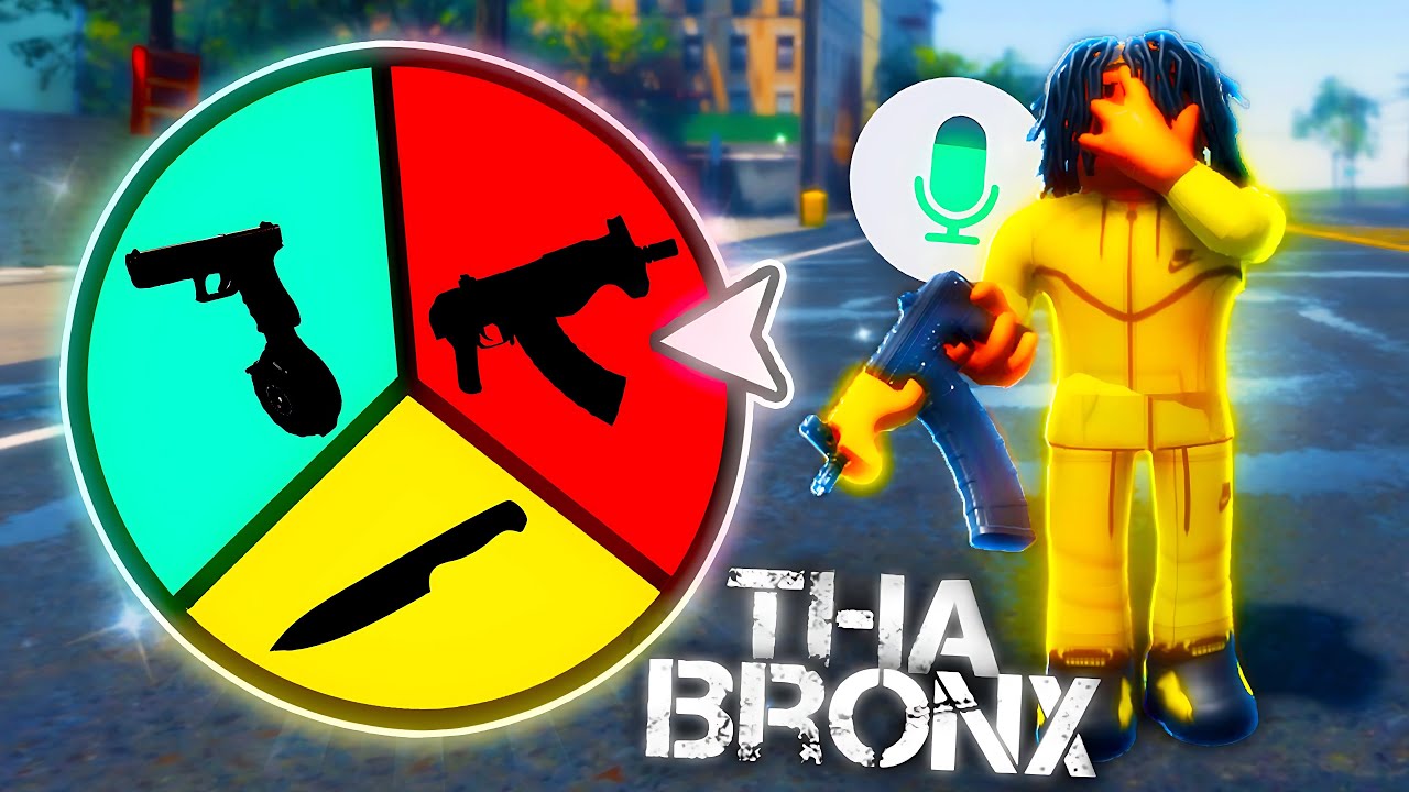 Random Wheel Decides My Weapon in Roblox Tha Bronx 3...
