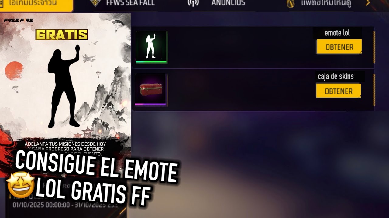 REGRESA el EMOTE LOL GRATIS en FF LATAM 😱 *evento oculto ff latam*