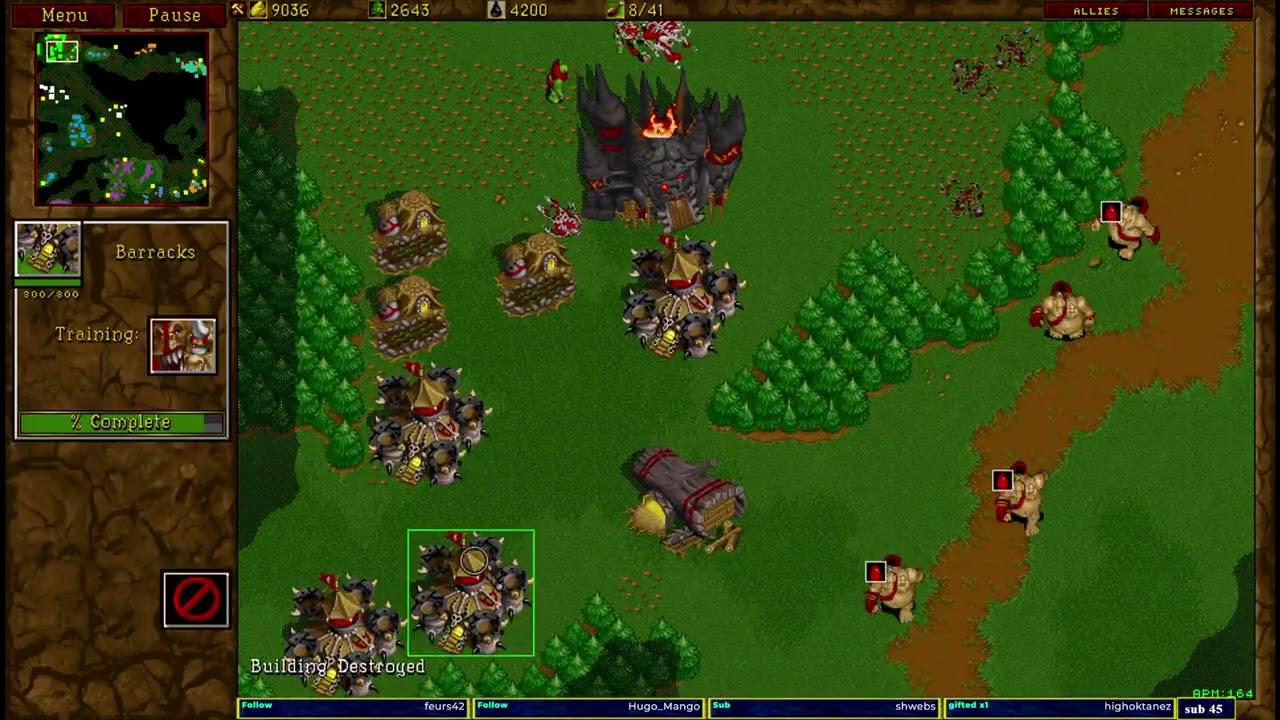 Warcraft 2 classic Garden of War 4v4