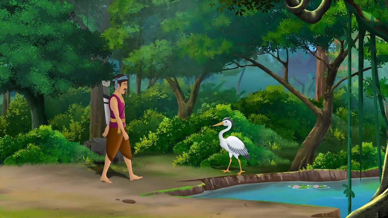 किस्मतवाला शिकारी और रहस्यमय बगुला| Moral stories | Hindi cartoon story | kahani | hindi kahaniya