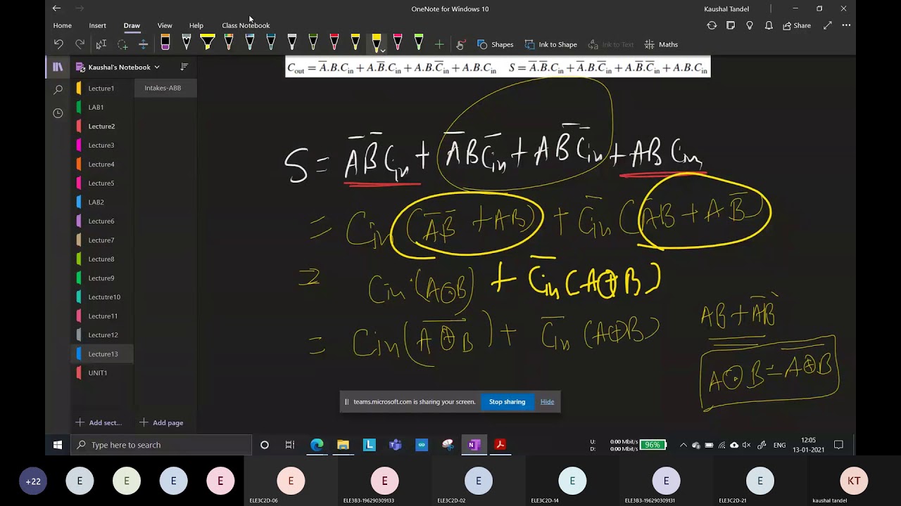 DEDI 3340904 Lecture13 FULL ADDER & HALF SUBTRACTOR ( GUJARATI Version )