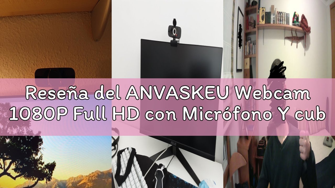 Reseña del ANVASKEU Webcam 1080P Full HD con Micrófono Y cubierta de privacidad, USB Web Camera Con