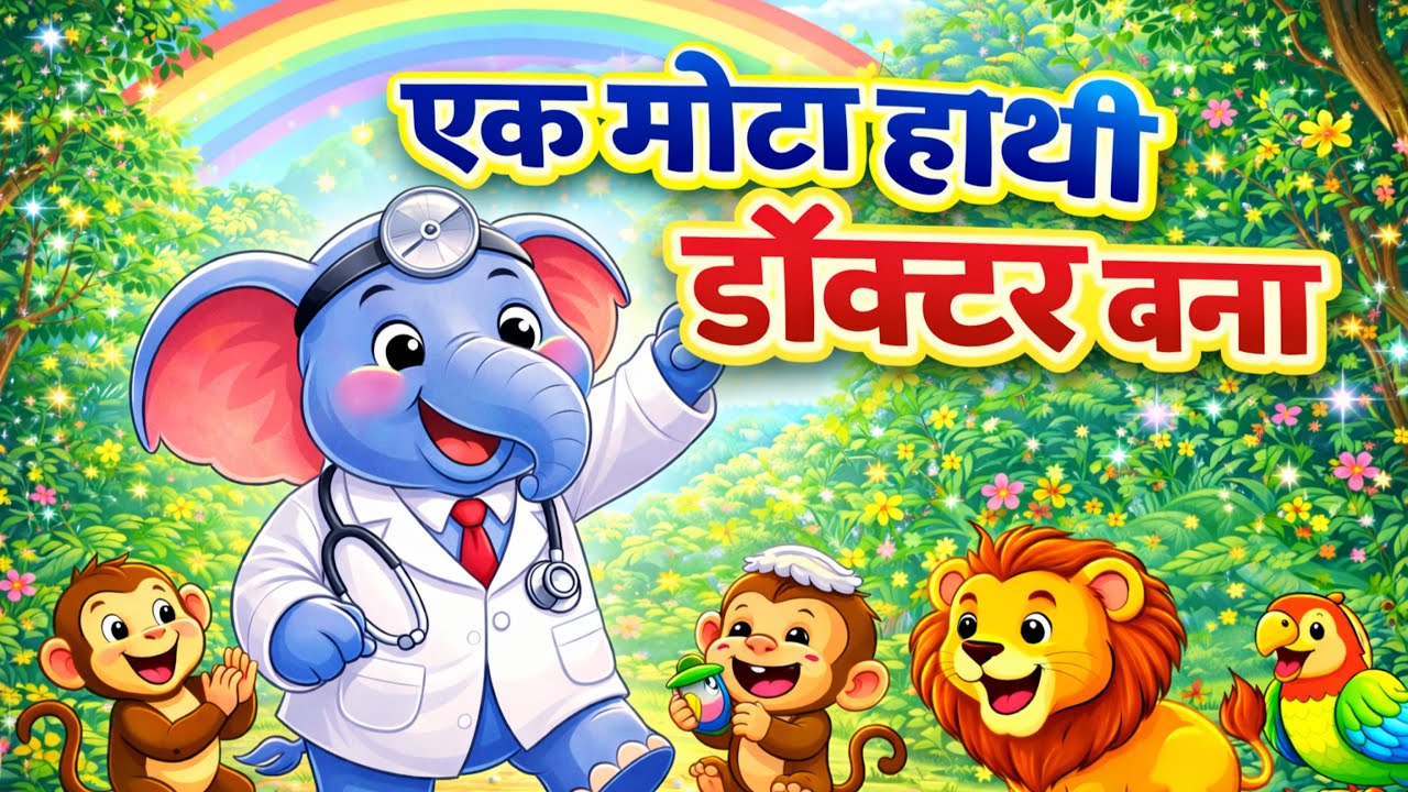 एक मोटा हाथी डॉक्टर बना | Funny Kids Story |Hindi Rhymes Hindi Cartoon Video