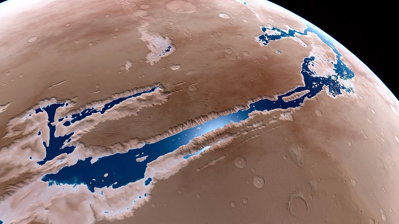 Mars' Valles Marineris 3 Billion Years Ago - Largest Canyon In The Solar System