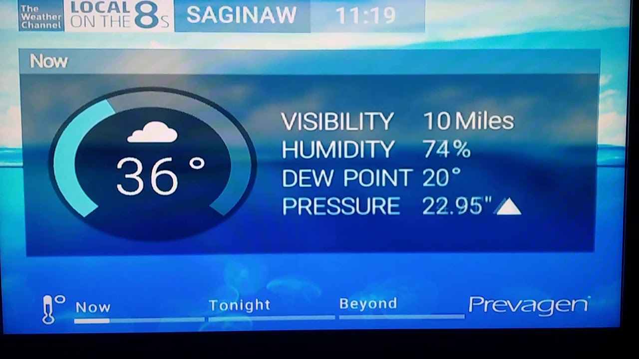 The Weather Channel ~Saginaw Michigan~ @11:19 pm EST