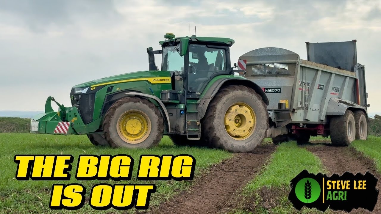 THE 8R410 IS OUT WITH THE BIG SPREADER! AND ANOTHER STUCK TRACTOR NEEDS PULLING OUT! 