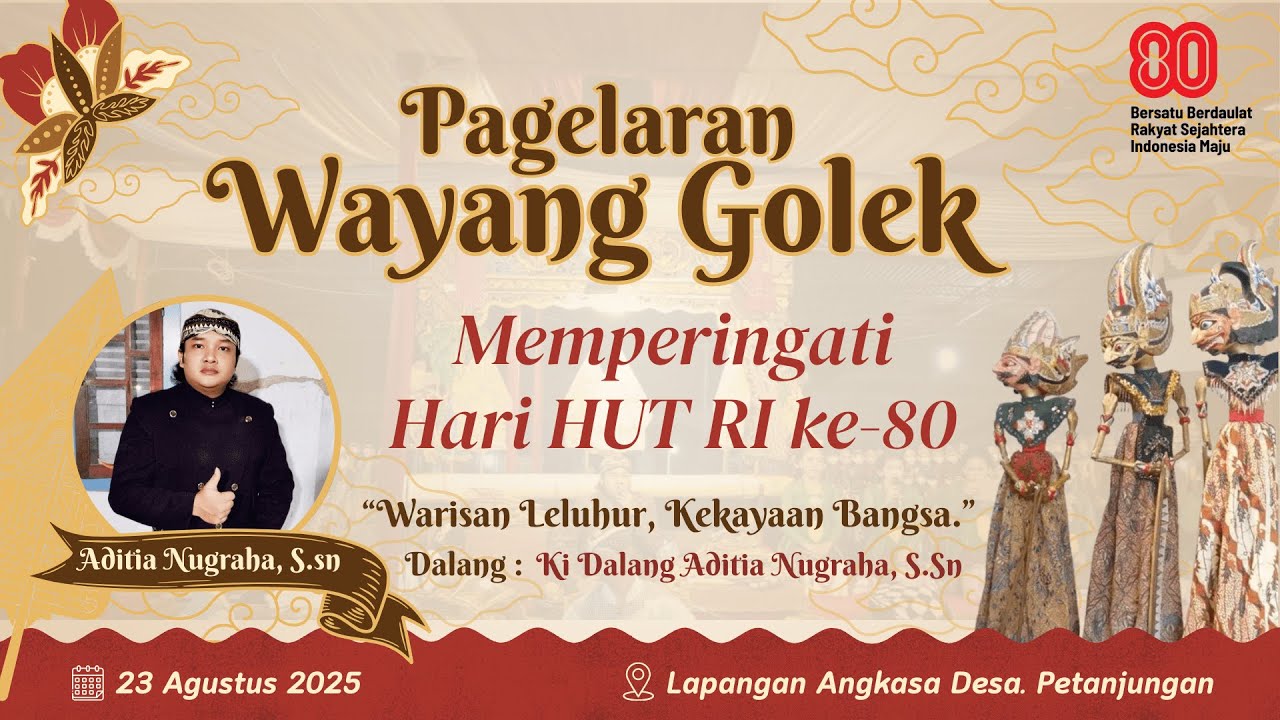 Pagelaran Wayang Golek KI Dalang Aditya Nugraha, S.Sn. di Desa Petanjungan Memperingati HUT RI ke 80