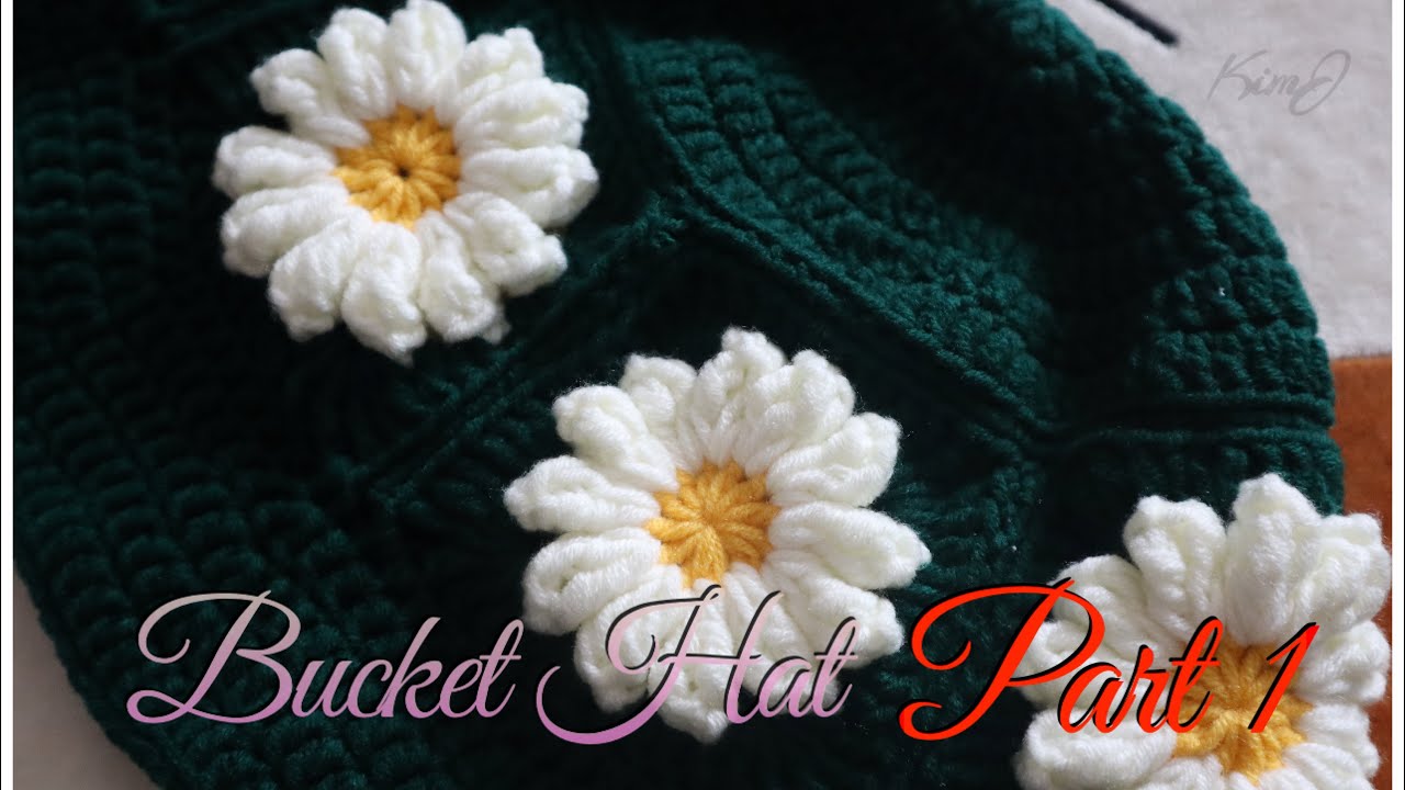 Crochet Bucket Hat - part 1 #buckethats #crochettutorial #daisyflowers #tutorial #diy