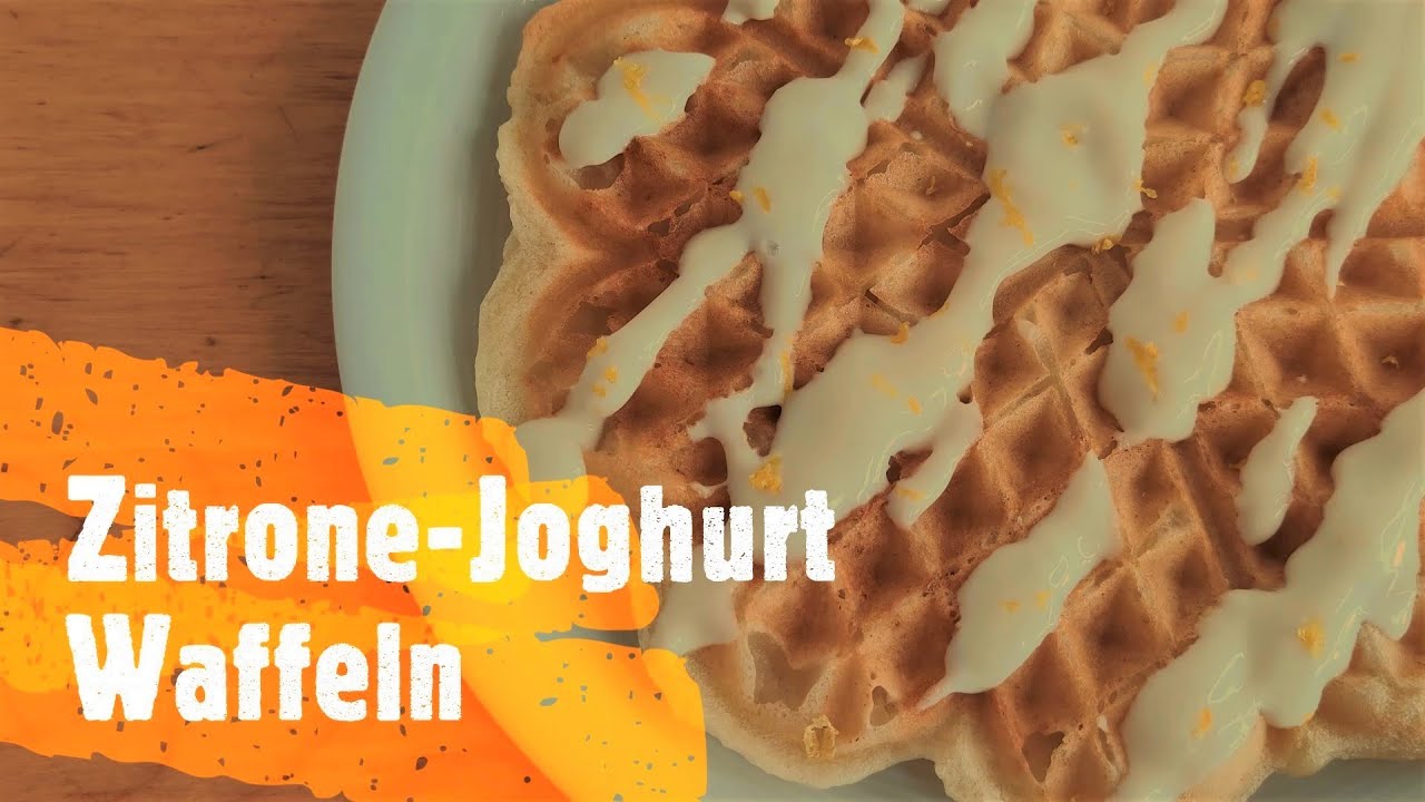 Erfrischende ZITRONE-JOGHURT Waffeln | optional vegan