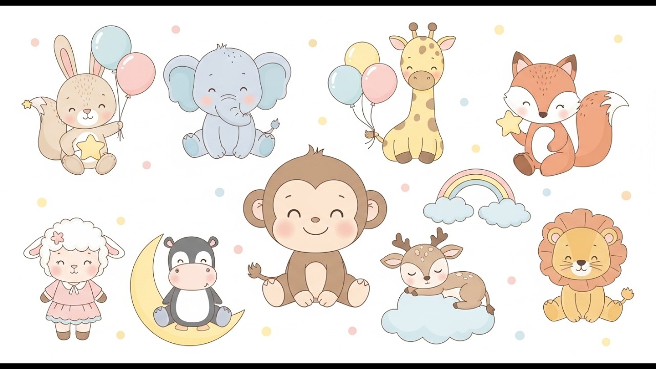 Cute Animals Song 🐘🎈 Fun Music for Kids & Babies, Sevimli hayvanlar şarkısı