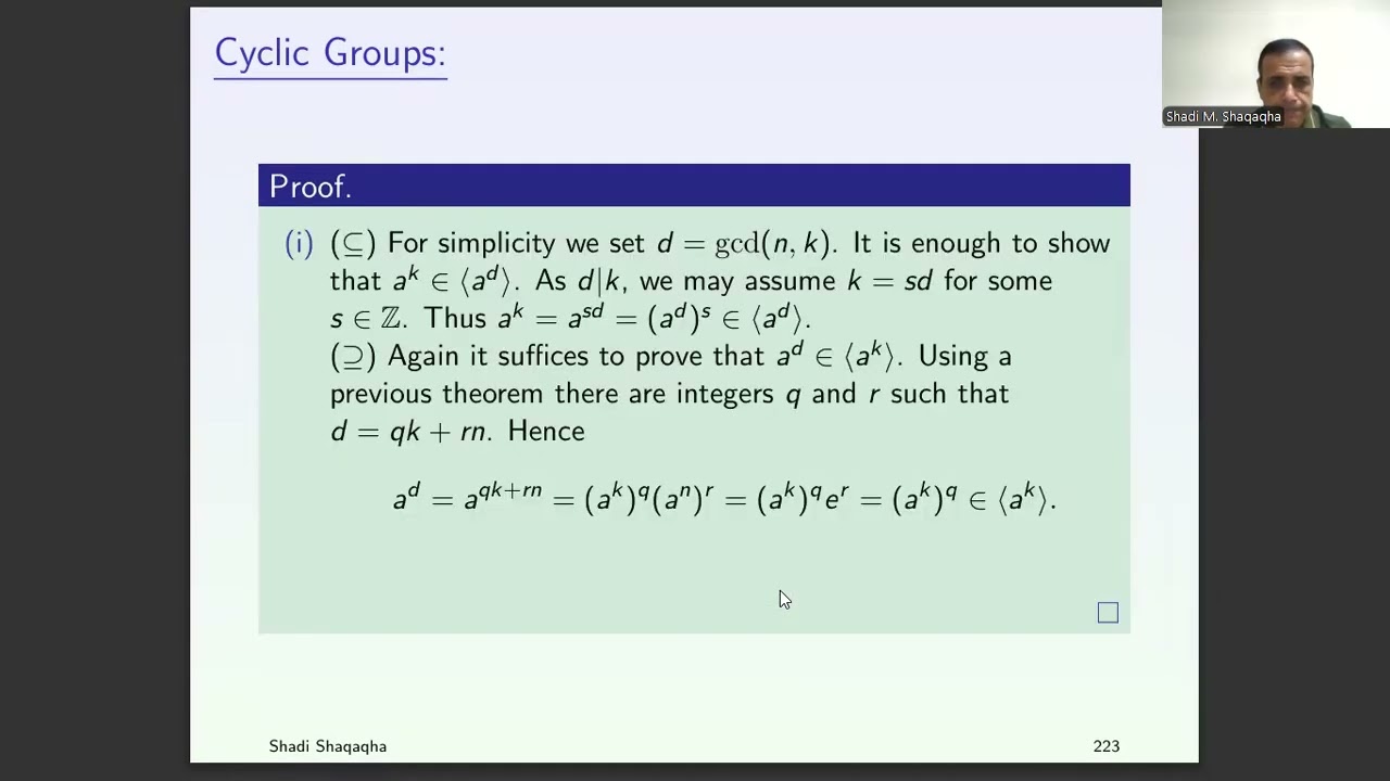 Video 10: Cyclic Groups II: Orders, Powers, and Generators