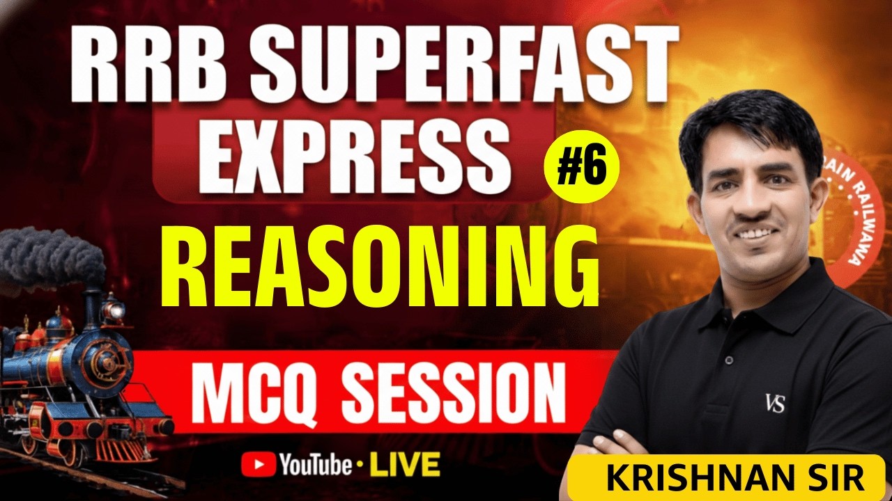 #6 RRB STAFF NURSE LIVE REASONING MCQ SESSION | RRB SUPERFAST EXPRESS | BY KRISHNAN SIR