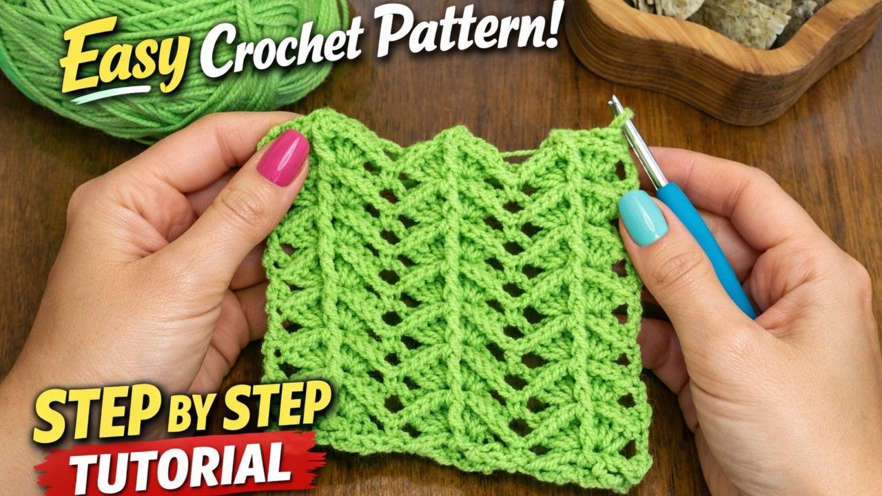 Easy Crochet Chevron Pattern Step by Step Tutorial for Beginners