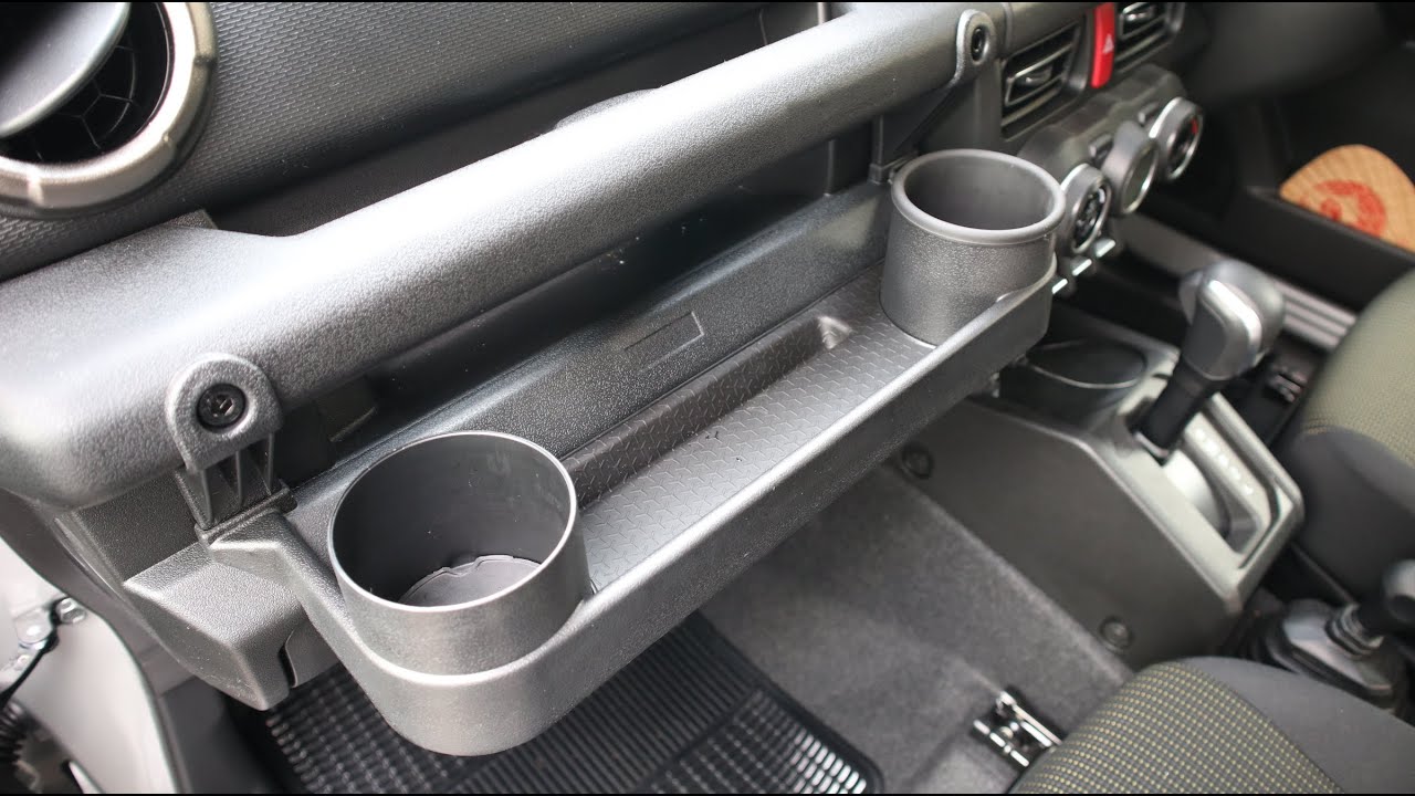 ジムニー専用 助手席用トレイ【セイワ Seiwa IMP334】ドリンクホルダー・助手席用小物トレーとドリンクホルダー・プチカスタムアレンジ加工で使い勝手改善⚠️重要なお知らせは説明欄参照⚠️