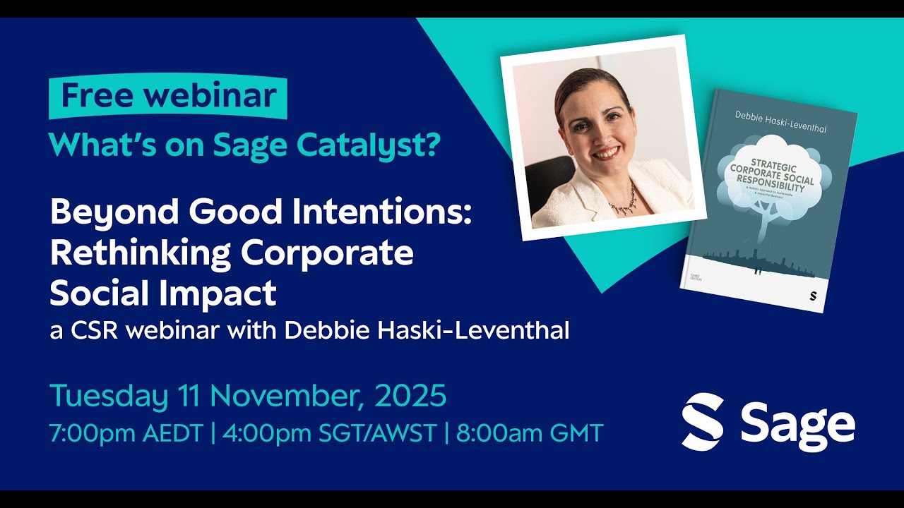 What's on Sage Catalyst: Beyond Good Intentions  Rethinking Corporate Social Impact