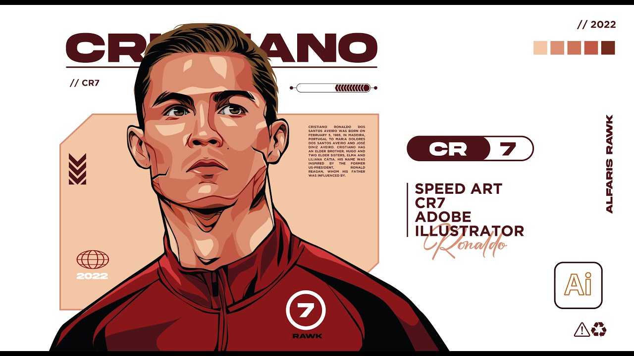 Adobe Illustrator Make Vector Art, Криштиану Роналду (Speed ​​Art) #adobeillustrator #Vector #CR7